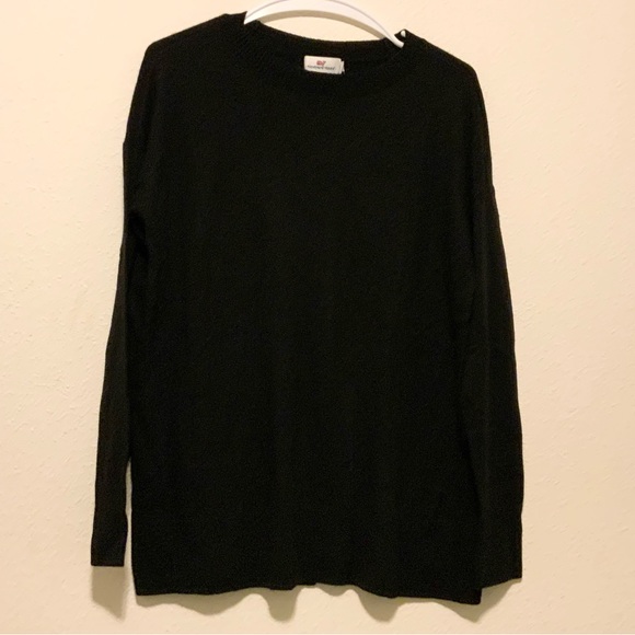 Vineyard Vines Women’s Black Split Back Boatneck Sweater Size Small New - Picture 1 of 5